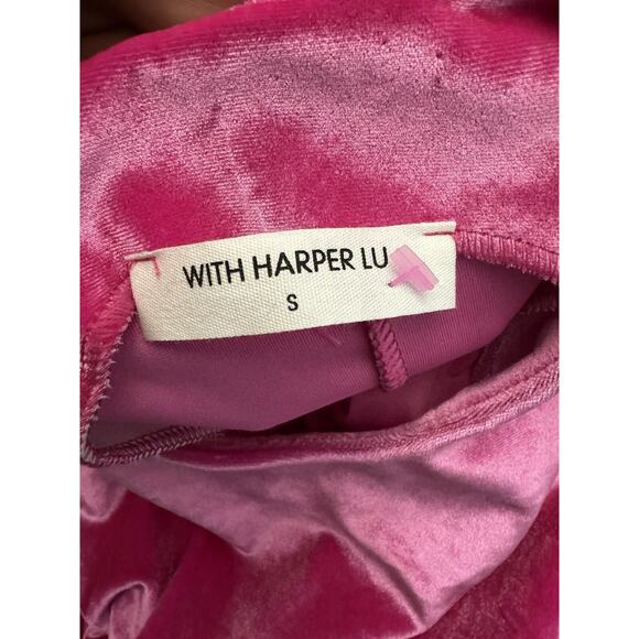 With Harper Lu Ruched Velvet Maxi Dress Pink  Fuchsia Size S - Picture 6 of 11